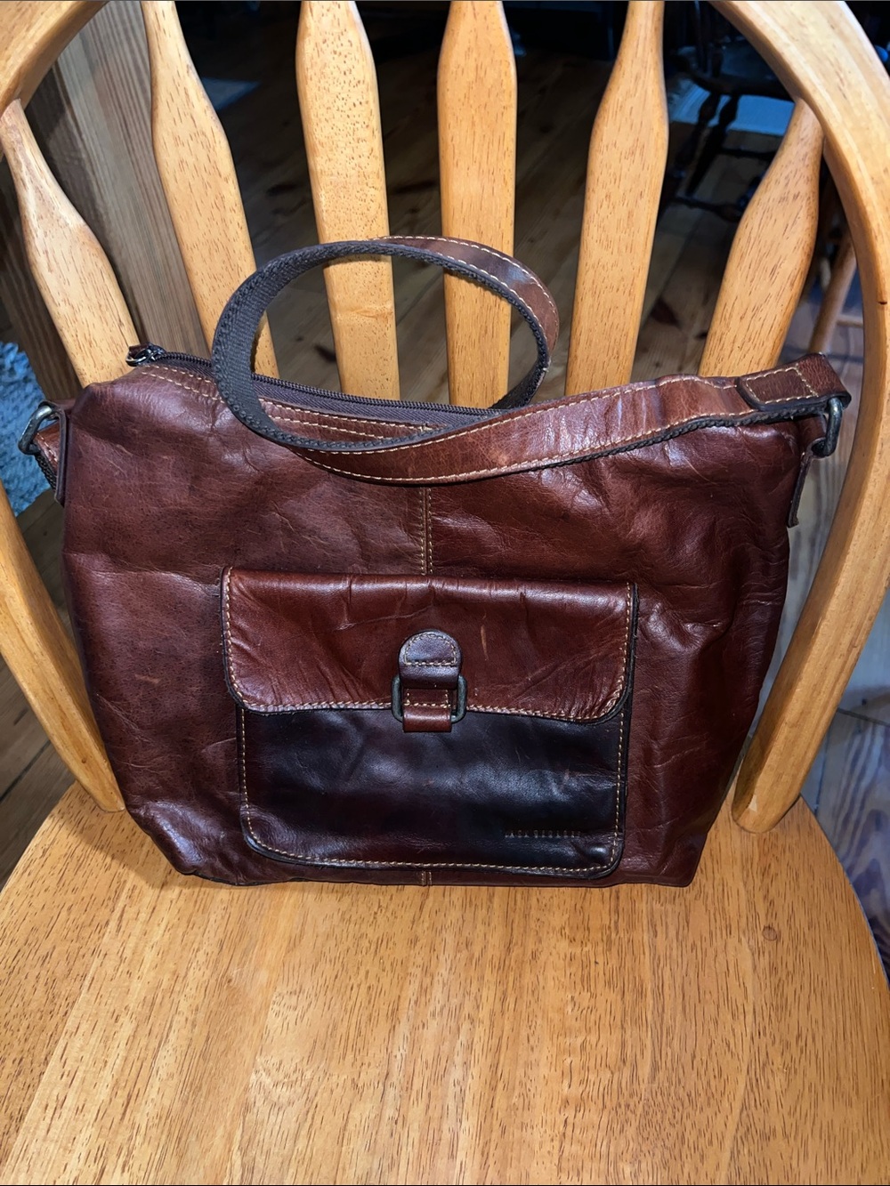 Jack Georges Hobo Bag w/Front Pocket Voyager Collection Buffalo Leather Purse
